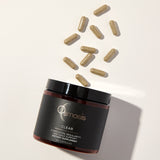 Clear with capsules