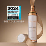 Osmosis Deep Clean Skin Inc Award Seal for Best Cleanser on a tan background with ribbon
